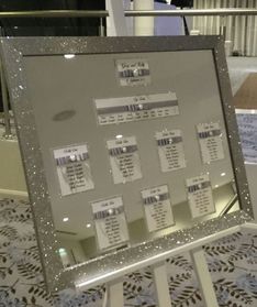 Decorative Details Wedding and Event Decoration Hire Gloucestershire Glitter Mirror Table Plan Hire