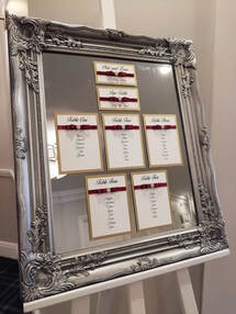 Decorative Details Wedding and Event Decoration Hire Gloucestershire Mirror Table Plan Hire